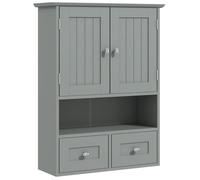 Armoire murale de salle de bain - kleankin - avec portes, étagère ouverte, 2 tiroirs pour ranger - 50,8l x 17,8P x 66H cm - gris