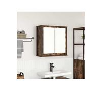 Vidaxl Armoire Murale De Salle De Bain Miroir Chêne Fumé 60x21x60 Cm