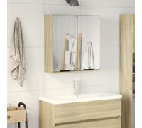 vidaXL - Armoire à miroir - 64x20x67 cm - Blanc - Bois d'ingénierie - Design contemporain