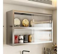 Armoire murale en acier inoxydable avec 2 étagères réglables, capacité de 25 kg, solution de rangement polyvalente pour cuisine, salle de bain, buanderie, 120 x 30 x 70 cm
