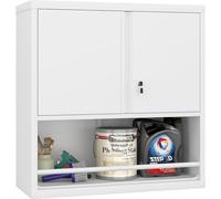 Armoire murale en métal, coffre à outils avec 2 portes, verrouillable. Armoire de rangement à suspendre pour garage, atelier, cuisine, dimensions 76 x 30,5 x 78 cm, modèle HD26032306 (blanc)