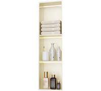 Armoire murale encastrée avec éclairage LED, 3 niveaux en acier inoxydable étanche, organiseur de rangement pour salle de bain, douche, niche