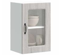 vidaXL Armoire murale de cuisine avec porte vitrée "Kalmar" Bois d'ingénierie gris Sonoma 853533 Gris