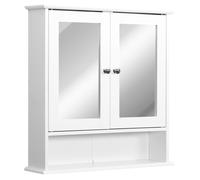 HomCom Armoire murale salle de bain 56L x 13l x 58H cm double porte miroir étagères réglables Gris