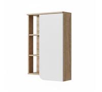 Armoire murale Karen, 50x75cm avec porte et compartiments ouverts, Sonoma/Blanc, Vicco 40736