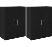 Armoire Murale Montage mural 2 pcs Chêne noir 69,5 x 34 x 90 cm