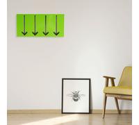 Armoire murale penderie en métal vert avec crochets rabattables, métal, forme flèches, Lxlxh 36 x 17 x 2,8 cm