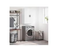 vidaXL Armoire Murale, Placard Suspendu avec Rangement, Meuble Flottant de Salon Bureau Chambre à Coucher, Moderne, Blanc Bois d'Ingénierie Blanc G