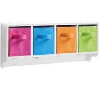 Armoire murale pour enfants 61 x 16 x 28 cm - blanc MDF et polaire