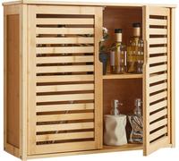 Armoire murale pour salle de bain, 2 portes et étagère réglable à 3 niveaux de hauteur, armoire à pharmacie murale au-dessus des toilettes, organiseur suspendu avec étagères pour buanderie, cuisine et