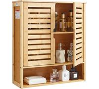 Armoire murale pour salle de bain, 2 portes et étagère réglable, armoire à pharmacie suspendue au-dessus des toilettes, organiseur suspendu avec étagères et cloison ouverte pour buanderie, cuisine ou