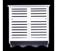 Armoire murale pour salle de bain - Armoire à pharmacie à double porte - 2 étagères - Composite bois-plastique avec étagères en plastique - 37 × 20 × 40,8 cm - Blanc