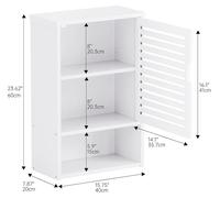 Armoire murale pour salle de bain - Armoire de rangement en bambou - À suspendre au-dessus des toilettes - Étagère intérieure réglable en hauteur - Convient pour la salle de bain et le salon - Blanche