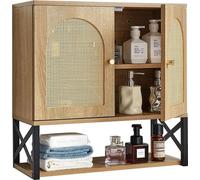 Armoire murale pour salle de bain, avec 2 portes et étagère réglable, armoire à pharmacie suspendue au-dessus des toilettes, organiseur suspendu avec étagères et cloison ouverte pour buanderie, cuisin