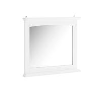 Armoire Murale pour Salle de Bain avec Miroir Blanc MDF E1 et Étagère en Verre