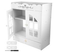Armoire Murale Rangement Cosmétique de Salle de Bain en Plastique Blanc | Double Porte, Protection la Poussière, Usage Polyvalent, Meuble Mural au Style Élégant pour Salle D’eau