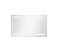 Armoire à pharmacie éclairée VEVOR avec miroir (100 x 60 cm), armoire de salle de bain LED à intensité variable en 3 couleurs avec miroir en verre trempé, fonction mémoire/2 étagères réglables/prises