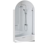 Armoire murale salle de bain avec miroir - HOMCOM - sans cadre en arche et étagères en verre réglables - MDF - 40x12x80cm - blanc