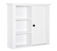 Armoire murale salle de bain - HOMCOM - meble suspendu WC placard 1 porte 3 niches rangement - bois - 53x14x50cm - blanc