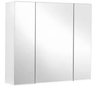 Armoire Murale Salle de Bain - VASAGLE - Moderne - Blanc - 3 Portes - Miroir - 60 x 15 x 55 cm