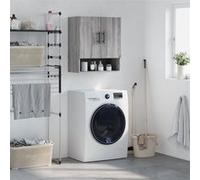 vidaXL Armoire Murale, Placard Suspendu avec Rangement, Meuble Flottant de Salon Salle de Séjour Intérieur, Moderne, Sonoma Gris Bois d'Ingénierie