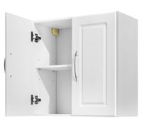 Armoire murale SucceBuy pour buanderie, armoire suspendue à 2 étages avec étagère réglable, armoire de cuisine à 2 portes, adaptée à la cuisine, à la salle de bains et à la buanderie, dimensions : 30