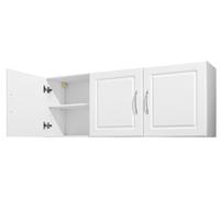 Armoire murale SucceBuy pour buanderie, armoire suspendue à 2 étages avec étagère réglable, armoire de cuisine à 3 portes, adaptée à la cuisine, à la salle de bains et à la buanderie, dimensions : 31,
