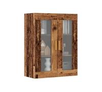 Armoire murale suspendue vieux bois 69,5x34x90 cm, armoire suspendue, armoire d'exposition murale, armoire en verre 857043