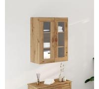 Armoire Murale Vidaxl Avec Portes En Verre Chêne Artisanal 69,5x34x90 Cm