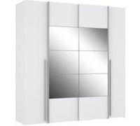 Armoire NARAGO Décor mat 2 portes coulissantes miroir 2 portes battantes 2 pende G