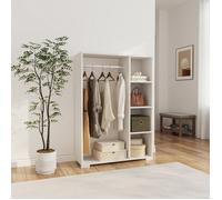 Armoire Nesbyen avec 4 compartiments de stockage 126 x 90 x 30 cm blanc