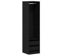 Armoire Noir Dab 50 x 50 x 200 cm Autonome avec Polki MDF | Matériau en bois, étagères en MDF, design moderne, entretien facile, construction stable