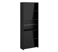 Armoire noire 2 portes vitrées réversibles avec led - PLAYIT