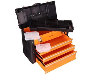 Armoire outils professionnelle en mtal avec trois tiroirs en mtal, dimensions extrieures 50 cm x 40,5 cm x 23 cm, avec serrures de scurit