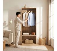 Armoire ouverte Vippsaki 200 x 80 x 50 cm effet chêne