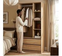 Armoire ouverte Vippsaki avec 4 compartiments 200 x 100 x 50 cm effet chêne