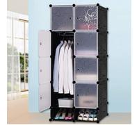 Armoire-Penderie 5 couches En Plastique Durable/Résistant à l'humidité Pour Chambre Adulte&Enfant-167x76x37cm Noir