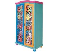 Armoire penderie à portes battantes motifs graffiti en bois massif multicolore - L103 x H200 x P55 cm
