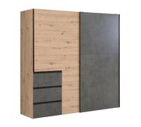 Armoire penderie avec miroir - chêne