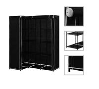 Armoire Penderie d'angle CHEZ JM® - Noir - 130x87x169 cm - Organisateur pour vêtements