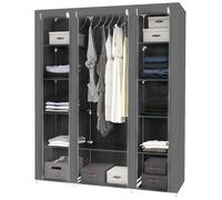 Armoire penderie-ERROLVES®Dressing Grande capacité-XXL -Tissu-Gris- 172 x 134 x 43 cm