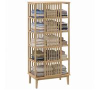 HOMCOM Armoire Chambre Penderie en Bambou 80x47,3x175 cm Bois Naturel