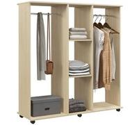 HOMCOM - Armoire penderie mobile - Panneaux de particules - 120x40x128cm - Bois naturel
