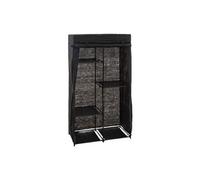 Armoire penderie modulable en tissu coloris noir - Longueur 88 x Profondeur 46 x Hauteur 169 cm--