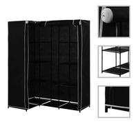 Armoire penderie tissu noire - YYiXing - Étagères de Rangement en L - 169x129x87cm
