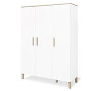 Armoire Pinolino "Lumi", grande taille,Reproduction uni : blanc et chêne avec structure en bois massif