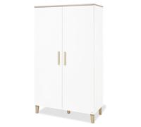 Armoire Pinolino modèle "Lumi", finition : unie, blanche et chêne avec structure en bois massif