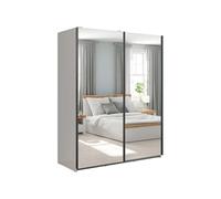 Armoire placard à 2 portes coulissantes avec miroir coloris Beige Kashmir