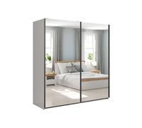 Armoire placard à 2 portes coulissantes avec miroir coloris Beige Kashmir