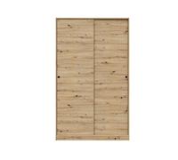 PEGANE Armoire, Placard avec 2 Portes coulissantes Coloris chêne Nordique - Longueur 120 x Hauteur 200 x Profondeur 50 cm